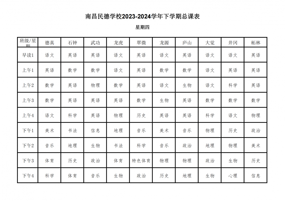 南昌民德學(xué)校2023-2024學(xué)年下學(xué)期總課表3.6_22